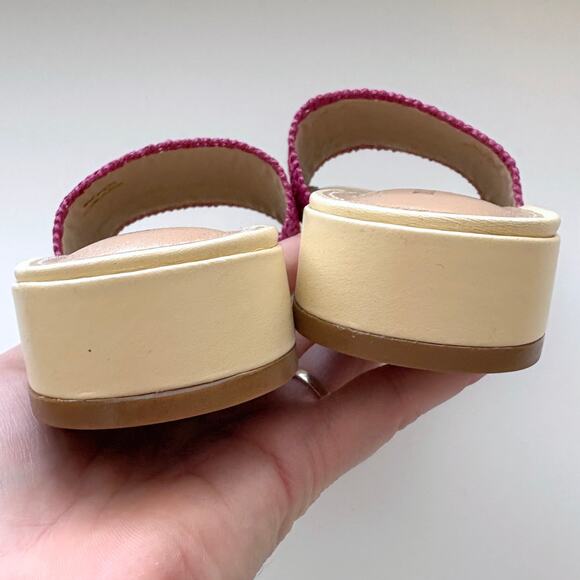 Anthropologie Maeve The Coralie Woven Mule Slide Sandals Size 36 US 5-5.5 Pink - Picture 6 of 9